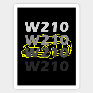 Mercedes W210 sketch grey yellow simple Magnet
